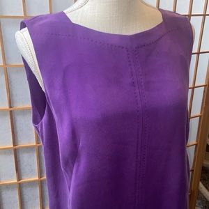 Lafayette 148 New York 100% Silk Purple Tank